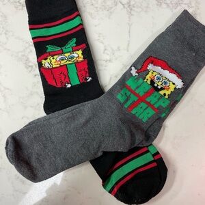 SpongeBob Holiday Socks - Black and Gray